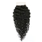 A photo of 100% HD raw curly Indian hair closure unprocessed, unbleached, and uncolored
